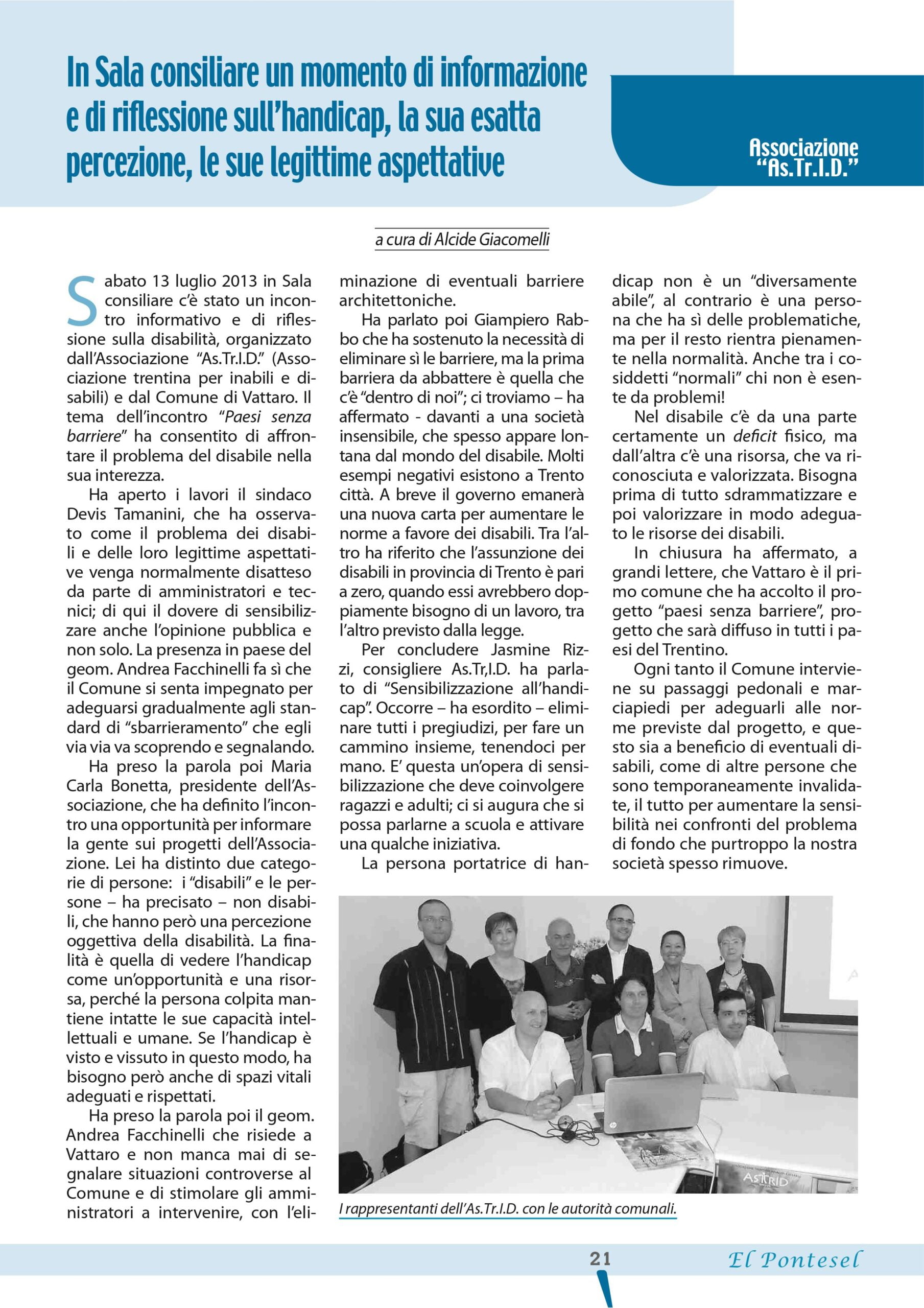 logo El Pontesel periodico Comune di Vattaro 09-2013